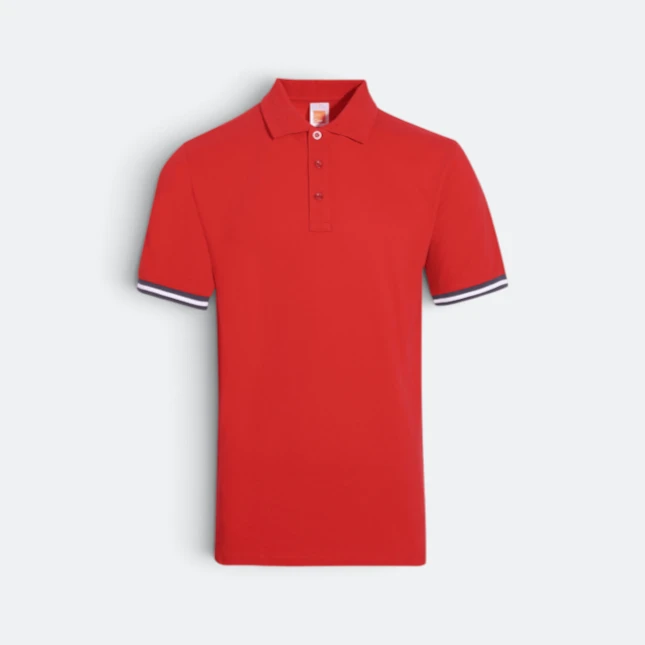 Hc26 honeycomb cvc short sleeve polo shirt contrast trim red-dark grey-white colour view