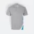 Hc27 honeycomb cvc polo shirt cut and sew ash grey-sea blue-white colour view