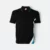 Hc27 honeycomb cvc polo shirt cut and sew black-sea blue-white colour view