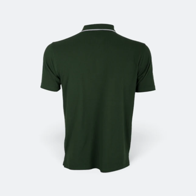 Hc27 honeycomb cvc polo shirt cut and sew forest green-ash grey-white back view
