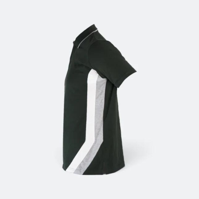 Hc27 honeycomb cvc polo shirt cut and sew forest green-ash grey-white side colour view
