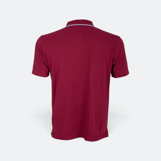 Hc27 honeycomb cvc polo shirt cut and sew maroon-ash grey-white back view