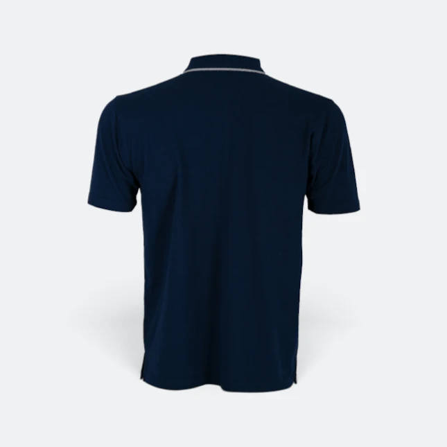 Hc27 honeycomb cvc polo shirt cut and sew navy pro-ash grey-white back view