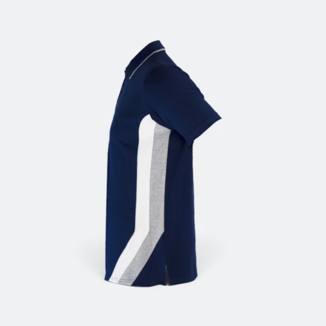 Hc27 honeycomb cvc polo shirt cut and sew navy pro-ash grey-white side colour view