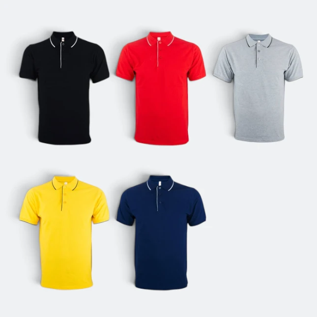 Hc29 honeycomb cvc polo shirt two-tone tipped collar all colours