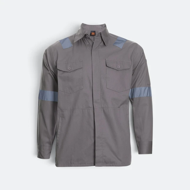 JK02 Work Jacket with Reflective Tape Dark Grey Jk02 work jacket with reflective tape dark grey colour view