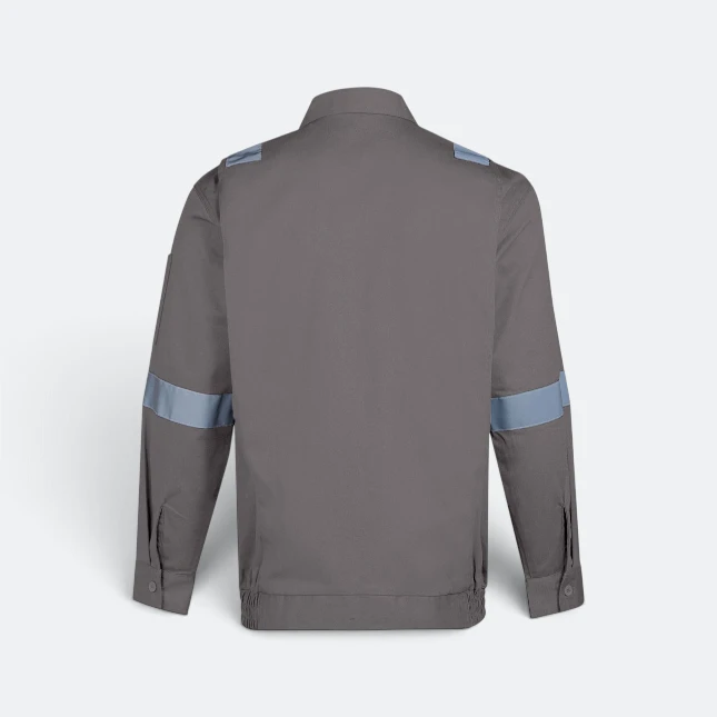 JK03 Full-Zip Work Jacket with Reflective Tape Back View Jk03 full-zip work jacket with reflective tape back view back view