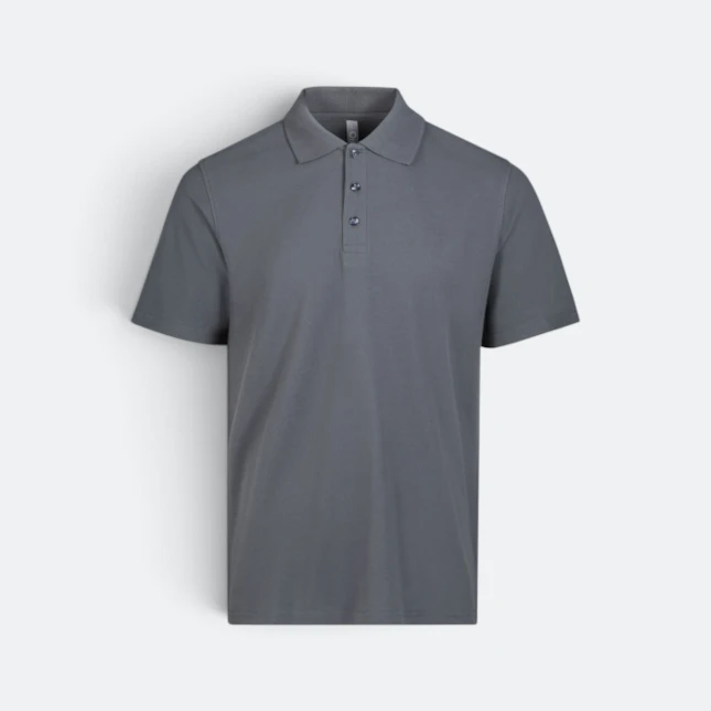 LC01 Premium CVC Short Sleeve Polo Shirt Dark Grey Lc01 premium cvc short sleeve polo shirt dark grey colour view