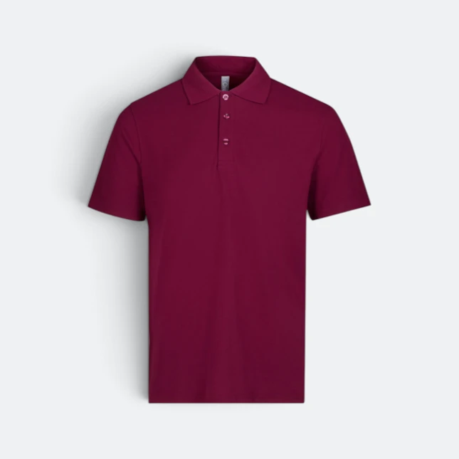 LC01 Premium CVC Short Sleeve Polo Shirt Maroon Lc01 premium cvc short sleeve polo shirt maroon colour view