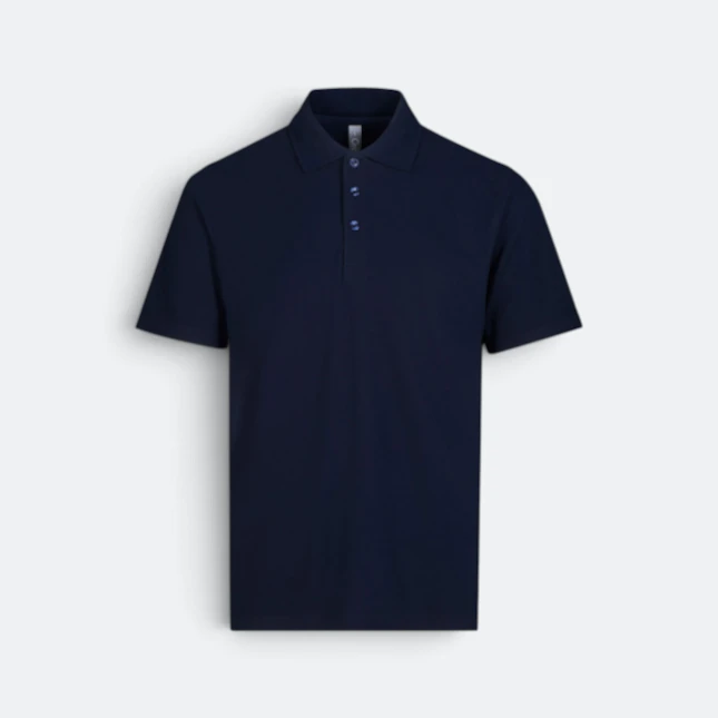 LC01 Premium CVC Short Sleeve Polo Shirt Navy Lc01 premium cvc short sleeve polo shirt navy colour view