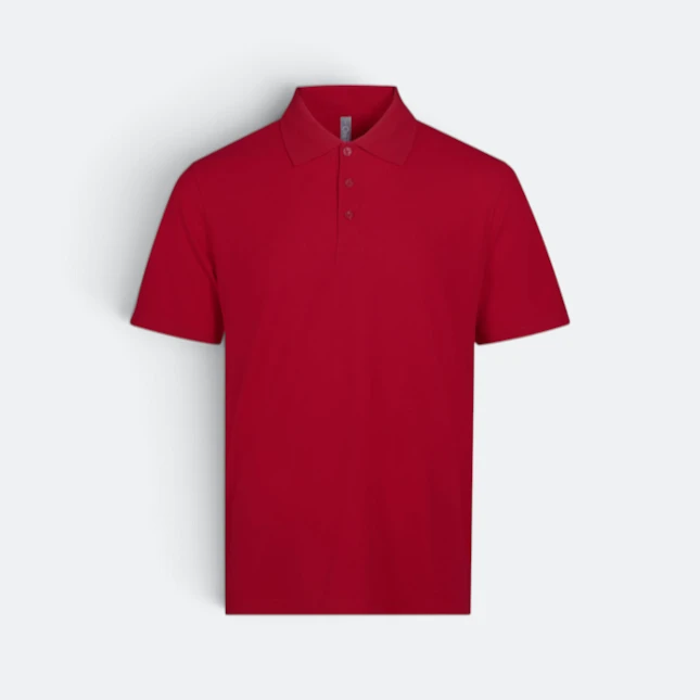 LC01 Premium CVC Short Sleeve Polo Shirt Red Lc01 premium cvc short sleeve polo shirt red colour view