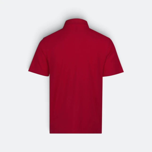LC01 Premium CVC Short Sleeve Polo Shirt Red Lc01 premium cvc short sleeve polo shirt red back view
