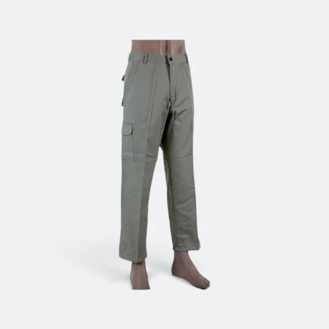 Lp01 unisex cotton long pant khaki colour view