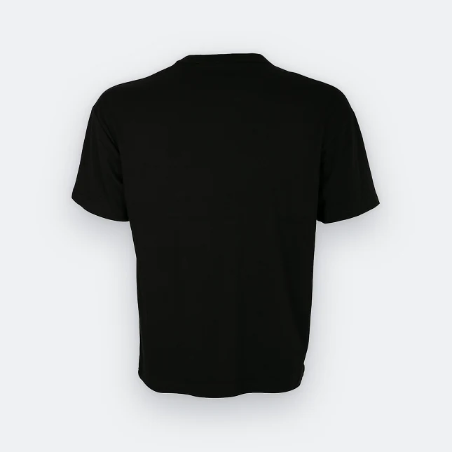 Ot01 oversized cotton short sleeve basic t-shirt black back view