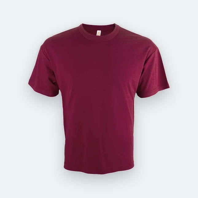 Ot01 oversized cotton short sleeve basic t-shirt maroon colour view