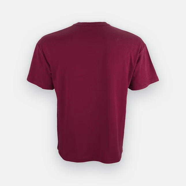 Ot01 oversized cotton short sleeve basic t-shirt maroon back view