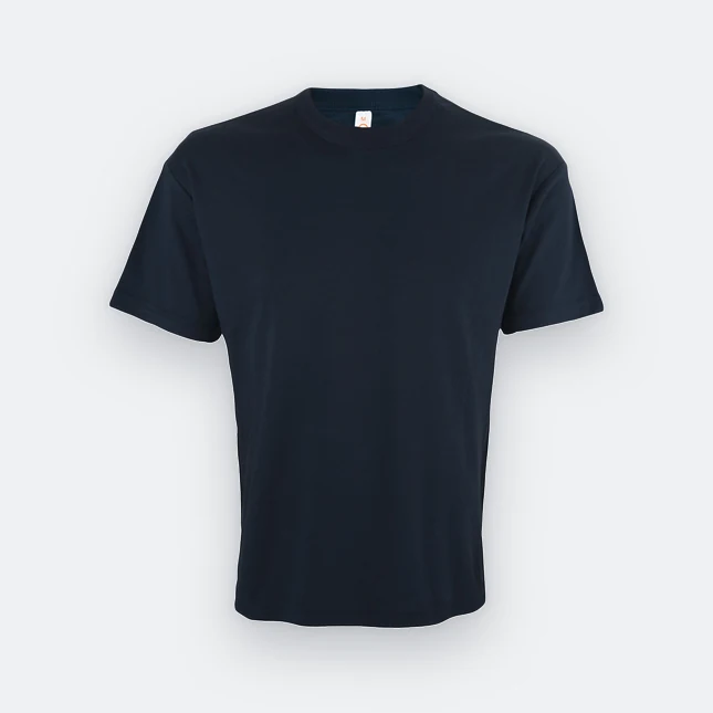 Ot01 oversized cotton short sleeve basic t-shirt navy colour view