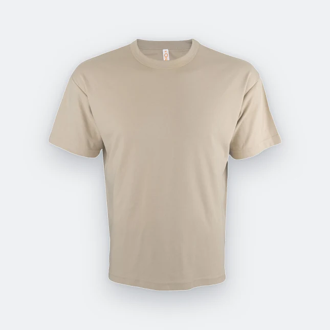 Ot01 oversized cotton short sleeve basic t-shirt sand colour view