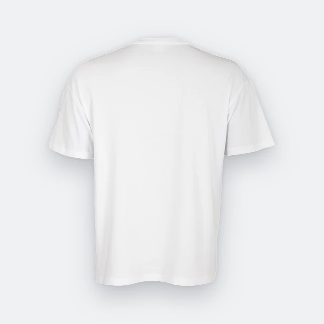 Ot01 oversized cotton short sleeve basic t-shirt white back view