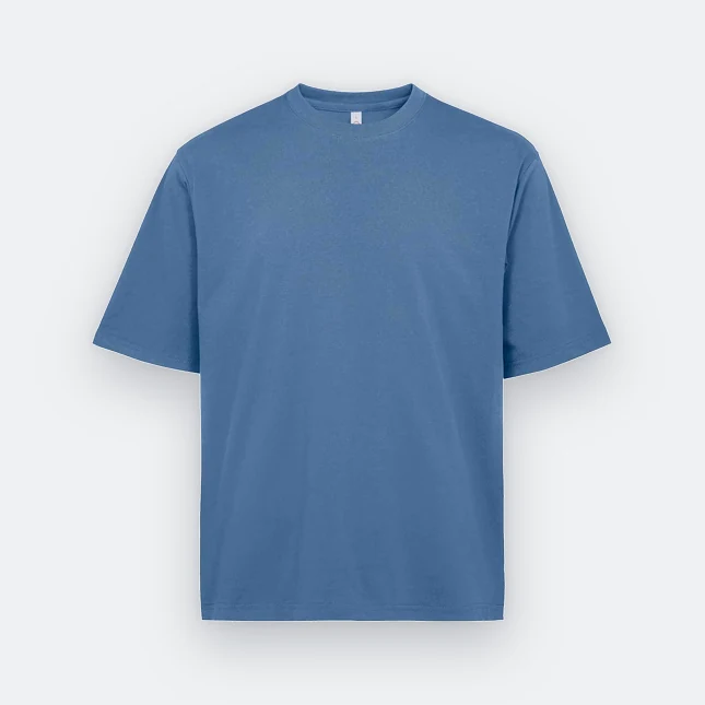 Ot02 oversized premium cotton basic t-shirt air force blue colour view
