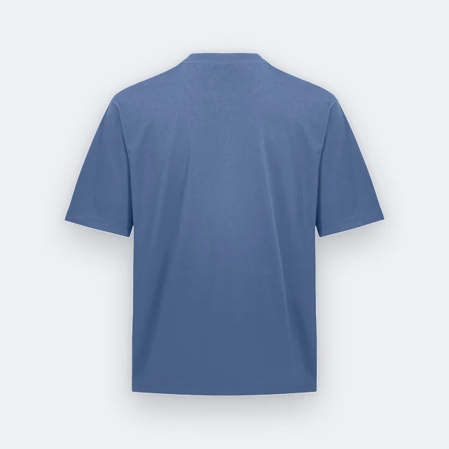 Ot02 oversized premium cotton basic t-shirt air force blue back view
