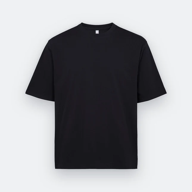 Ot02 oversized premium cotton basic t-shirt black colour view