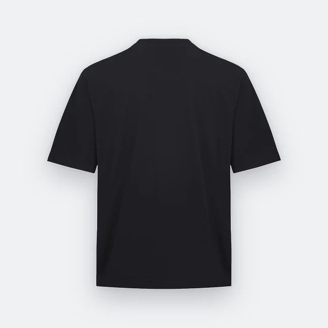Ot02 oversized premium cotton basic t-shirt black back view