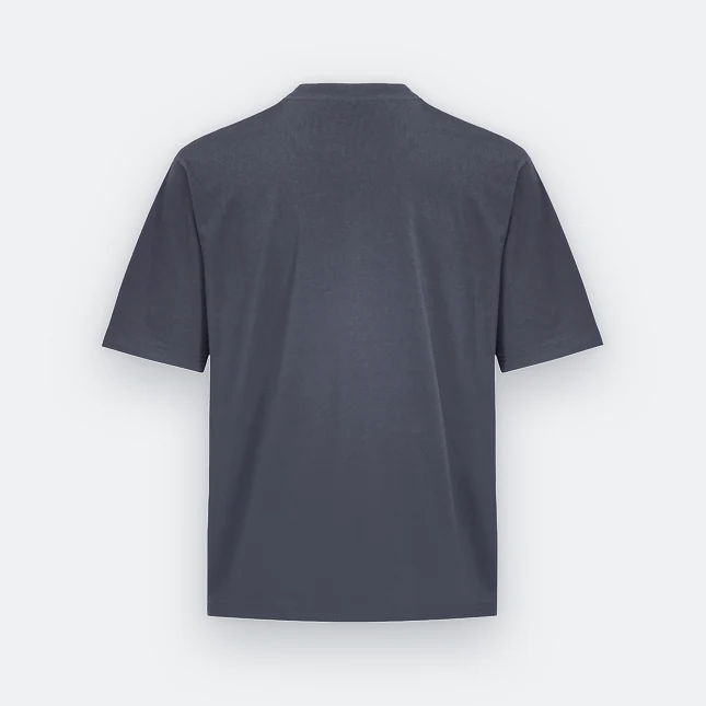 Ot02 oversized premium cotton basic t-shirt dark grey back view