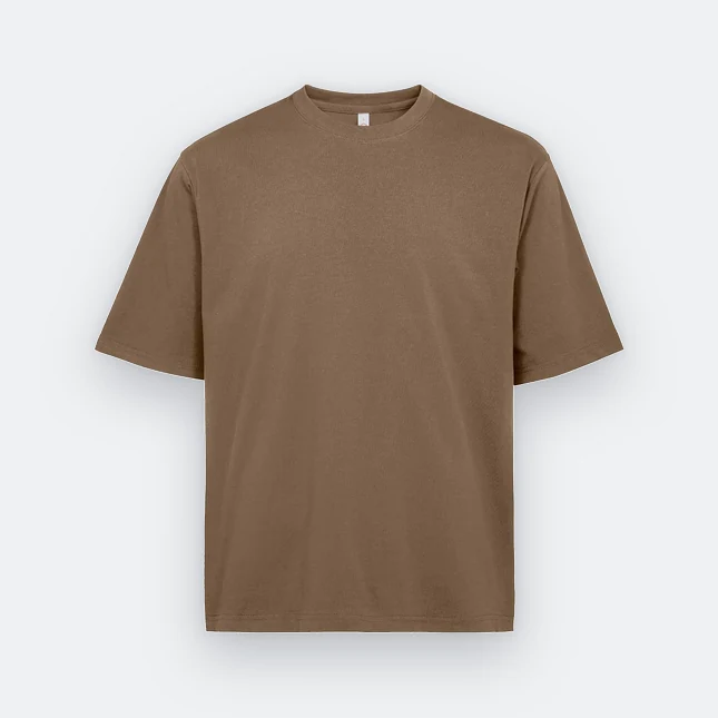 Ot02 oversized premium cotton basic t-shirt khaki colour view