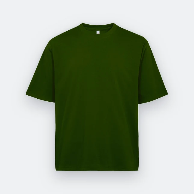 Ot02 oversized premium cotton basic t-shirt khaki green colour view