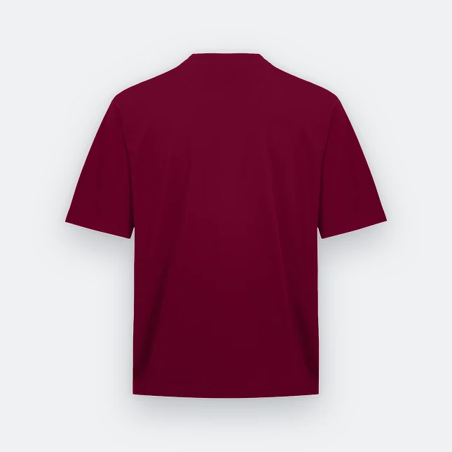 Ot02 oversized premium cotton basic t-shirt maroon back view