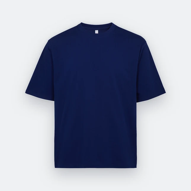 Ot02 oversized premium cotton basic t-shirt navy pro colour view