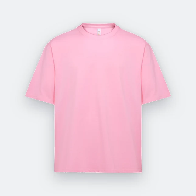 Ot02 oversized premium cotton basic t-shirt pink colour view
