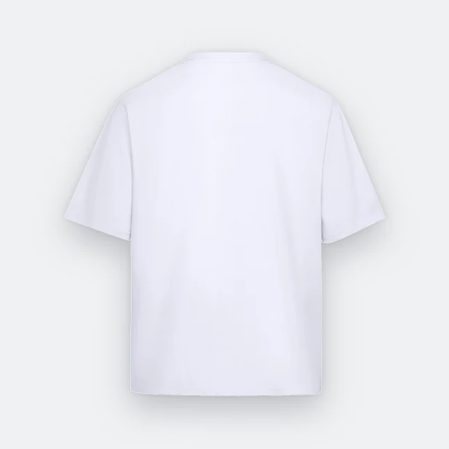 Ot02 oversized premium cotton basic t-shirt white back view