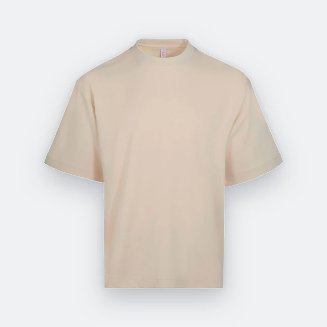 Ot03 oversized premium cotton basic t-shirt beige cream colour view