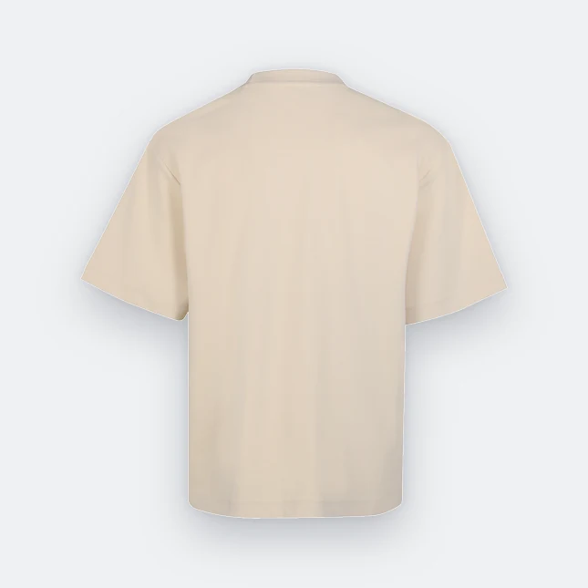 Ot03 oversized premium cotton basic t-shirt beige cream back view