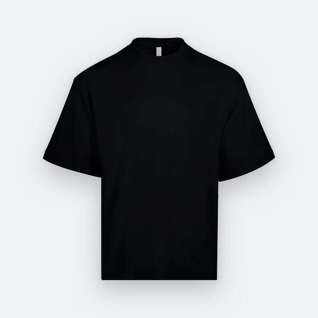 Ot03 oversized premium cotton basic t-shirt black colour view