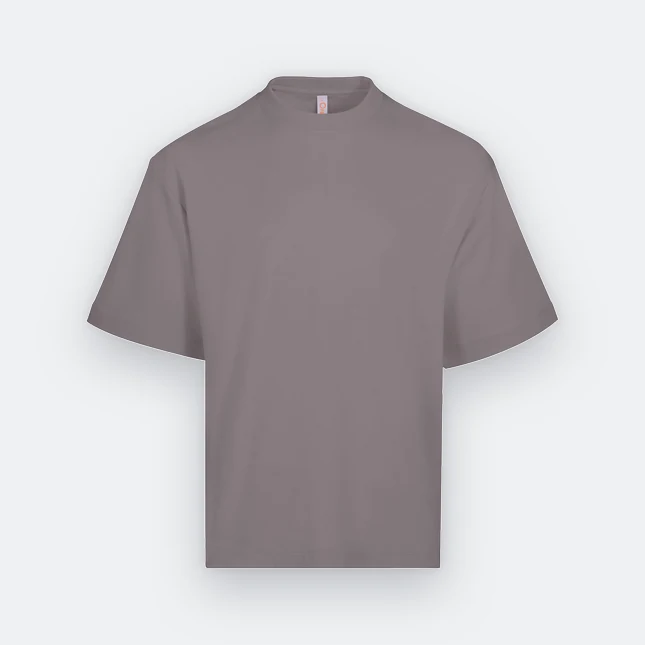 Ot03 oversized premium cotton basic t-shirt dusty brown colour view