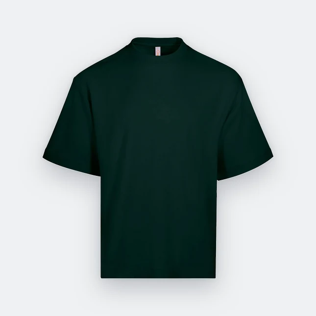 Ot03 oversized premium cotton basic t-shirt forest green colour view