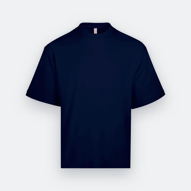 Ot03 oversized premium cotton basic t-shirt navy colour view