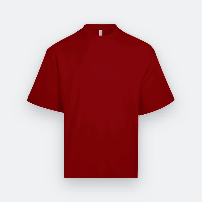Ot03 oversized premium cotton basic t-shirt red colour view