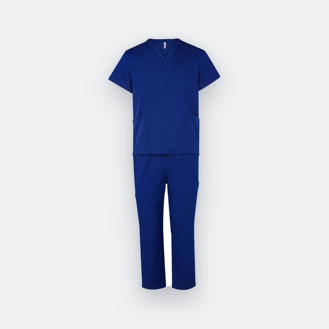 PE10 Unisex Scrub Set (Top and Bottom) Navy Pe10 unisex scrub set (top and bottom) navy colour view