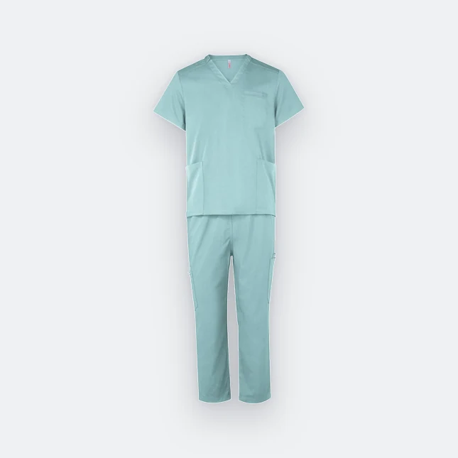 PE10 Unisex Scrub Set (Top and Bottom) Powder Blue Pe10 unisex scrub set (top and bottom) powder blue colour view