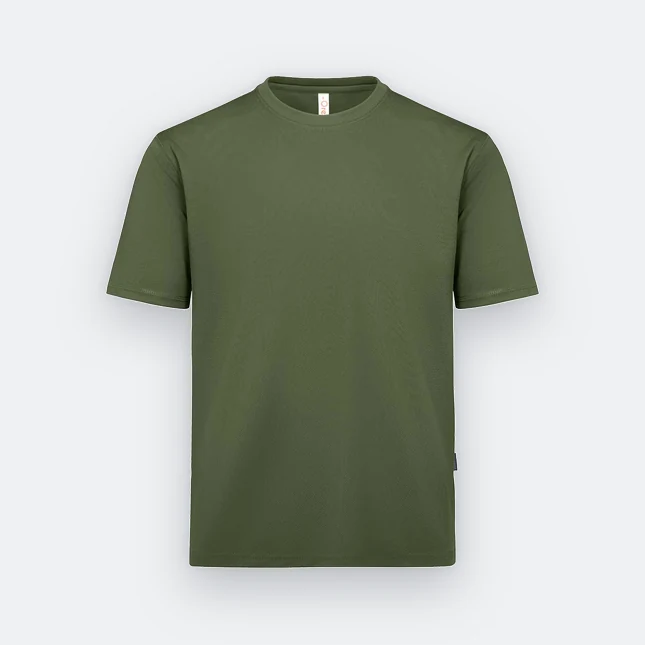 QD04 Quick Dry Short Sleeve Basic T-Shirt Army Green Qd04 quick dry short sleeve basic t-shirt army green colour view