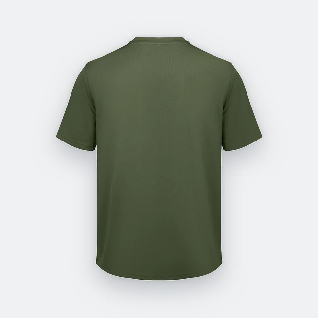 QD04 Quick Dry Short Sleeve Basic T-Shirt Army Green Qd04 quick dry short sleeve basic t-shirt army green back view