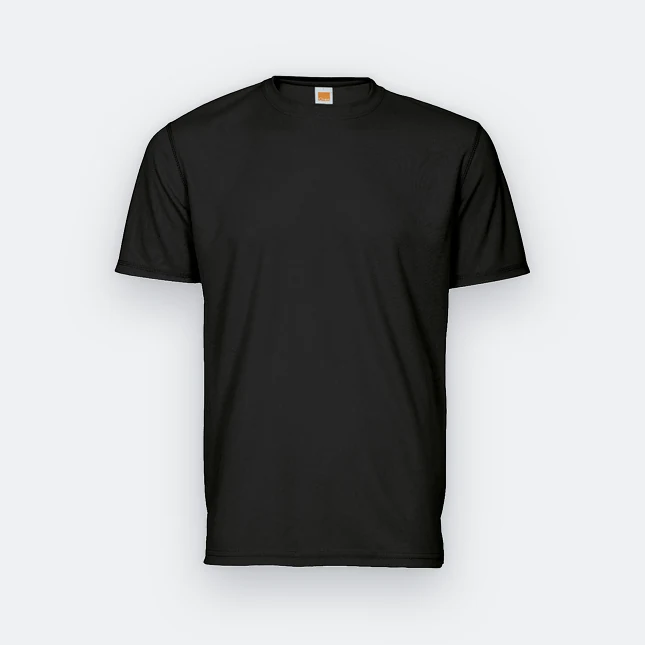 QD04 Quick Dry Short Sleeve Basic T-Shirt Black Qd04 quick dry short sleeve basic t-shirt black colour view