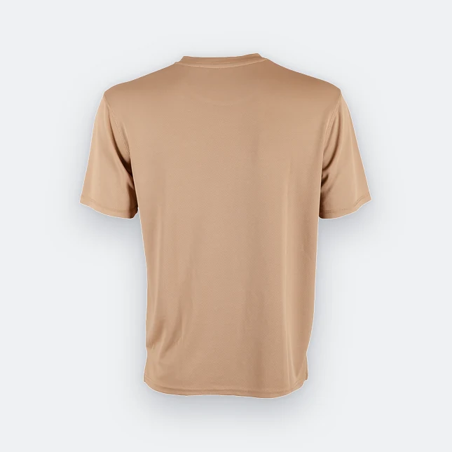 QD04 Quick Dry Short Sleeve Basic T-Shirt Caramel Qd04 quick dry short sleeve basic t-shirt caramel back view