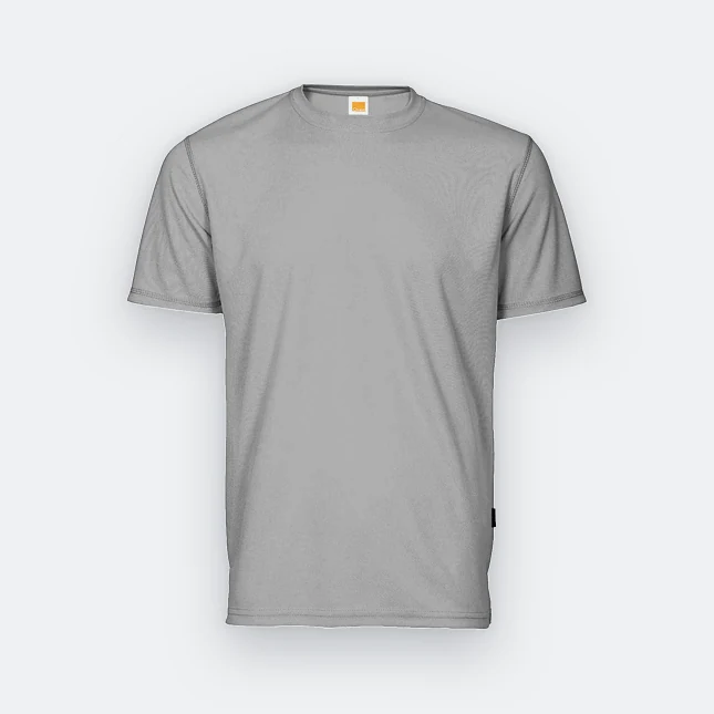 QD04 Quick Dry Short Sleeve Basic T-Shirt Light Grey Qd04 quick dry short sleeve basic t-shirt light grey colour view