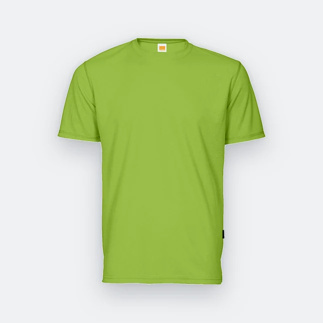 QD04 Quick Dry Short Sleeve Basic T-Shirt Lime Green Qd04 quick dry short sleeve basic t-shirt lime green colour view