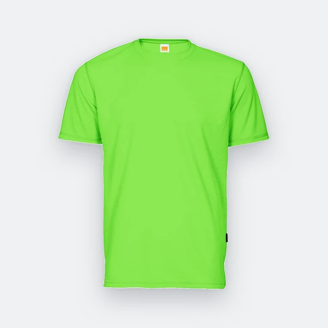 QD04 Quick Dry Short Sleeve Basic T-Shirt Neon Green Qd04 quick dry short sleeve basic t-shirt neon green colour view
